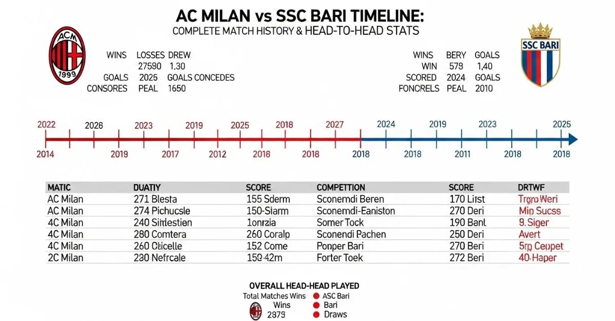 AC Milan vs SSC Bari Timeline